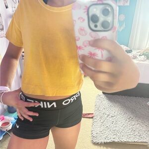 Yellow cropped cute tee